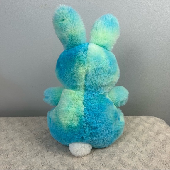 Animal Adventure Bunny Rabbit Plush Stuffed Animal Toy Blue Tie Dye Pink Nose - Picture 3 of 5